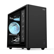 Корпус 2E Credo Plus (V350BG), Black, без БЖ, Mini Tower, для Micro ATX / Mini ITX, 1xType-C / 1xUSB 3.0 / 1xUSB 2.0, макс. CPU - 165 мм / VGA - 350 мм, 3x120 ARGB, бічна панель із загартованого скла (2E-V350BG)