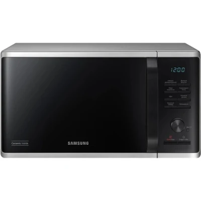 Мікрохвильова піч Samsung MS23K3515AS/UA, Black, 800W, 23л, 6 рівнів потужності, управління електронне, дисплей, відкриття дверцят ручкою, таймер, годинник