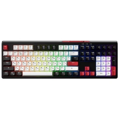 Клавіатура GamePro GK650 75%, Black/White, EN/UA, USB, мембранна, 108 кнопок, Rainbow LED підсвічування, кабель 1.5 м
