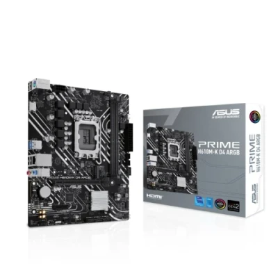 Мат.плата LGA1700, Asus PRIME H610M-K D4 ARGB, H610, 2xDDR4, Int.Video(CPU), 4xSATA3, 1xM.2, 1xPCI-E 16x 4.0, 1xPCI-E 1x 3.0, ALC997, GLan, 3xUSB3.2/5xUSB2.0, HDMI, ARGB sync, MicroATX