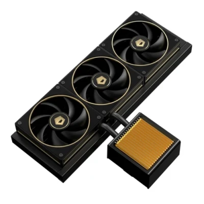 Система рідинного охолодження ID-Cooling DX360 GDL, Black/Gold, 3x AF-127-GDL, PWM, 500～2000±10%RPM, 29.9dB(A) Max, Intel: 1851/1700/1200/115x, AMD: AM4/AM5, до 350 Вт, 27 мм товщина радіатора