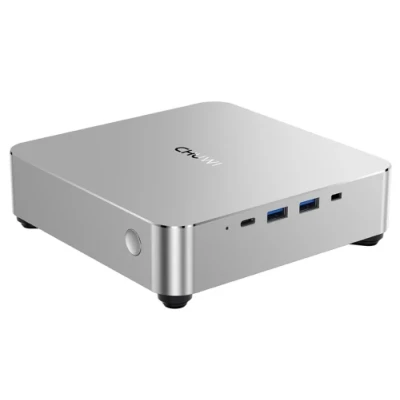 Неттоп Chuwi AuBox 8745, Silver, Ryzen 7 8745HS (8x3.8-4.9 GHz), 16Gb DDR5 5600 MHz, 512Gb SSD NVMe, Radeon 780M, WiFi 6, Bluetooth 5.3, 2x2.5GLan, 2xType-C / 2xUSB 3.2 / 2xUSB 2.0, HDMI/DP, Windows 11 Pro, кріплення VESA у комплекті (CWI603)