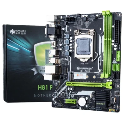 Материнська плата LGA1150, Huananzhi H81 PLUS, H81, 2xDDR3, Int.Video (CPU), 2xSATA3 / 2xSATA2, 1xPCI-E 3.0 x16, 1xPCI-E 2.0 x1, Audio 5.1, GLan, 4xUSB 3.0 / 6xUSB 2.0, VGA/DVI-D/HDMI, Micro ATX