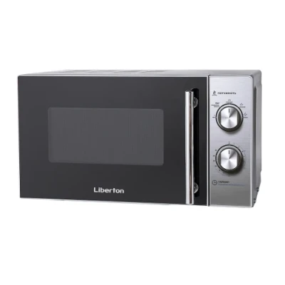 Мікрохвильова піч Liberton LMW-2091M Silver, 700W, 20 л, звичайна, 5 рівнів потужності, ручка, керування механічне