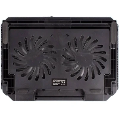 Підставка для ноутбука до 17" ColorWay Q100, Black, 2x12 см вентилятори, регулювання нахилу, синє LED підсвічування, 2xUSB, 390х368х40 мм, 800 г (CW-CLQ100) Підставка для ноутбука до 17" ColorWay Q100, Black, 2x12 см вентилятори, регулювання нахилу, синє LED підсвічування, 2xUSB, 390х368х40 мм, 800 г (CW-CLQ100)