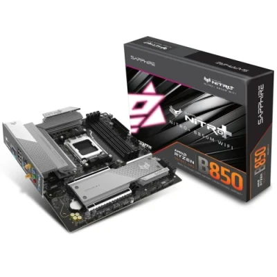 Материнська плата AM5 Sapphire NITRO+ B850M WIFI, B850, 4xDDR5, Int.Video (CPU), 4xSATA3, 2xM.2, 1xPCI-E 5.0 x16, 1xPCI-E 4.0 x16, ALC897, RTL8125BG, WiFi 6, Bluetooth 5.3, 6xUSB 3.2 / 6xUSB 2.0, HDMI/DP, MicroATX (52123-01-40G)