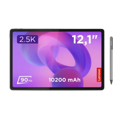 Планшет 12.1" Lenovo Idea Tab Plus, Luna Grey, 5G, 2560x1600 (IPS, 90 Гц), MediaTek Dimensity 6400 (8 ядер), Mali-G57 MC2, 8Gb, 256Gb, microSD, 13Mp + 8Mp, 4x1 Вт, GPS, WiFi 5, Bluetooth 5.2, Type-C, 10200 mAh, Android 15, стилус (ZAGF0114UA)
