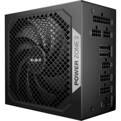Блок живлення 850 Вт, be quiet! Power Zone 2, Black, модульний, 80+ Platinum, Active PFC, 14 см, 1xMolex / 7xSATA / 1x16-pin / 3x6+2-pin / 2x4+4-pin / 1x20+4-pin, захист OCP/OVP/OPP/OTP/SCP/UVP/SIP, ATX 3.1 (BP007EU)