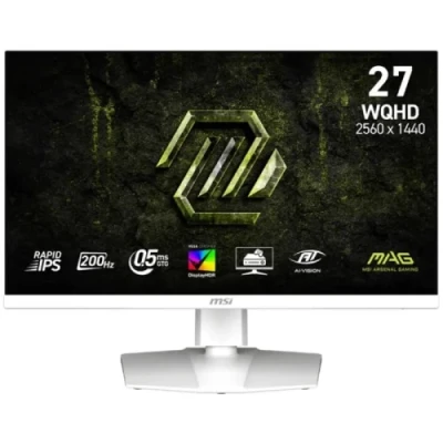 Монітор 27" MSI MAG 274QRFW E20, White, Fast IPS, 2560x1440 (16:9), 0.5 мс, 200 Гц, 300 кд/м², 1000:1, 178°/178°, 2xHDMI/DP, VESA 100x100, Adaptive Sync