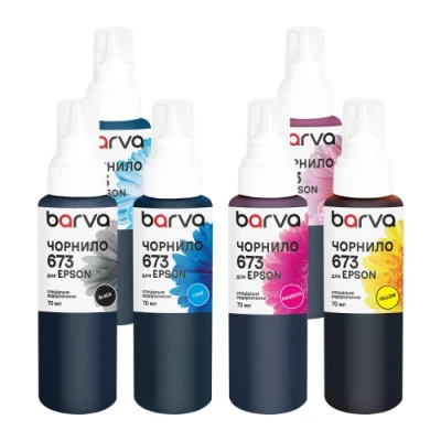 Комплект чорнил Barva Epson 673, Black / Cyan / Magenta / Yellow / Light Cyan / Light Magenta, 6x70 мл, водорозчинні, флакон OneKey (E673-070-MP)