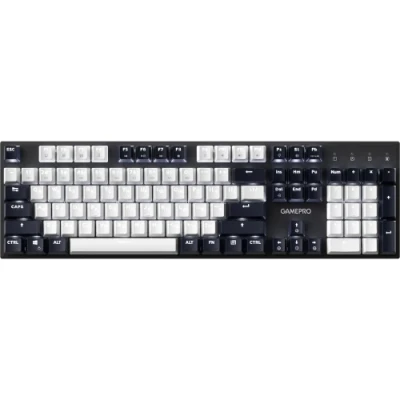 Клавіатура GamePro Genesis Metallic, Black/Grey, USB, механічна (перемикачі Outemu RED), біле LED підсвічування, 104 кнопки (100%), 1.75 м, UA/EN (MK144B)