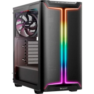 Корпус be quiet! Pure Base 501 DX, Airflow Black, Midi Tower, без БЖ, RGB FX, для ATX, Micro ATX, Mini ITX, Type-C, 2xUSB 3.2, макс. CPU-178 мм/VGA-368 мм, 2x140 мм Pure Wings 3, бічна панель із загартованого скла (BGW76)