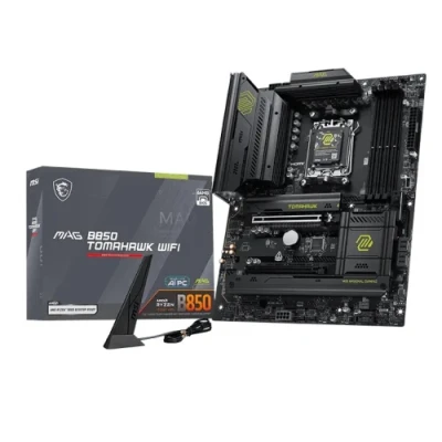 Материнська плата AM5 MSI MAG B850 TOMAHAWK WIFI, B850, 4xDDR5, Int.Video (CPU), 4xSATA3, 3xM.2, 1xPCI-E 5.0 x16, 1xPCI-E 4.0 x16, 1xPCI-E 3.0 x16, ALC4080, 8126VB, WiFi 7, Bluetooth 5.4, 9xUSB 3.2 / 8xUSB 2.0, HDMI, ATX