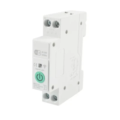 Автоматичний вимикач Manhot, White, 1-63A, 90V-300V, 1 полюс, WiFi (2.4GHz), модульний (Din-рейка), енергомонітор, програми Smart Life / Tuya Smart, голосове управління (Google Home / Alexa)