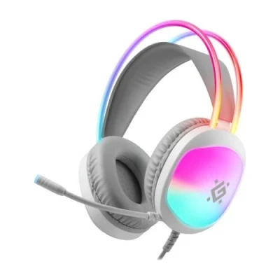 Навушники Defender Eclipse, White/Grey, USB, мікрофон, 18 Ом, 112 дБ, RGB-підсвічування, кабель 2 м (62440) Навушники Defender Eclipse, White/Grey, USB, мікрофон, 18 Ом, 112 дБ, RGB-підсвічування, кабель 2 м (62440)