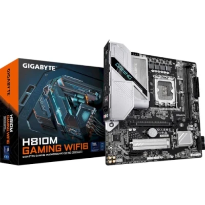 Материнська плата LGA1851, Gigabyte H810M GAMING WIFI6, H810, 2xDDR5, 1xPCI-E 4.0 x16, 1xPCI-E 3.0 x1, 4xSATA3, 1xM.2, Realtek 7.1, Realtek 2.5GbE, WiFi 6, Bluetooth 5.3, HDMI/DP, MicroATX