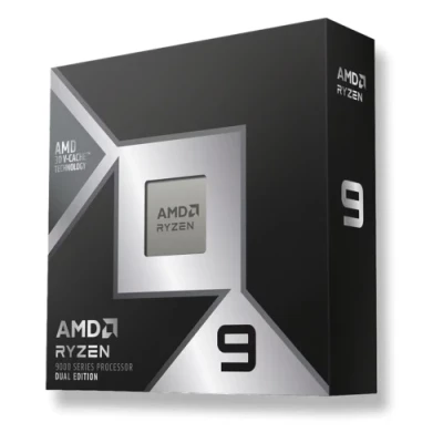 Процесор AMD (AM5) Ryzen 9 9950X3D2, Box, 16x4.3 ГГц (Turbo Boost 5.6 ГГц), Radeon Graphics, L3 192Мб, Granite Ridge (Zen 5), 4 нм, TDP 200 Вт, розблокований множник, система охолодження в комплекті не йде (100-100001978WOF)