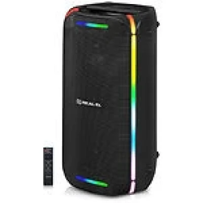 Колонка портативна REAL-EL X-775, Black, 80 Вт (2x40 Вт), Bluetooth (TWS), RGB-підсвічування (навколо динаміків та з боків), AUX / USB / MIC, акумулятор 33.3 Втч, Type-C, пульт ДК (EL121600032)
