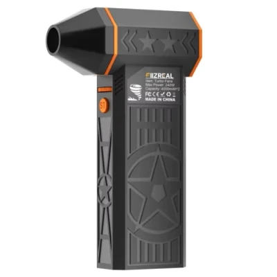 Вентилятор ручний Fiizreal X50, Black, 240 Вт, швидкість до 130 000 RPM, Type-C, акумулятор 59.2 Wh, 2 насадки в комплекті, 270 г