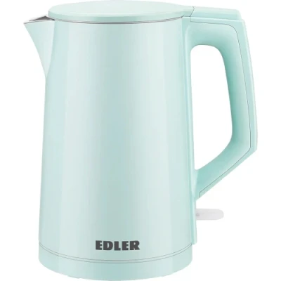 Електрочайник Edler EK6485SL, Light Mint, 1500W, 1.8 л, дисковий, двошаровий корпус, захист від перегріву, захист від кипіння без води