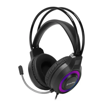 Навушники ColorWay GlowCore RGB, Black, 3.5 мм, мікрофон, динаміки 40 мм, RGB підсвічування (USB), 108 дБ, 1.7 м (CW-HPG02BK)