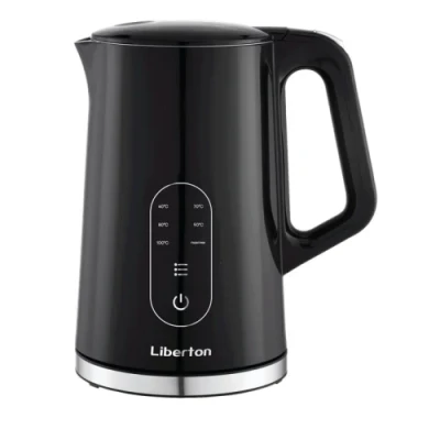 Електрочайник Liberton LEK-6835, Black, 2000W, 1,7 л, дисковий, корпус із пластику, дисплей, терморегулятор, захист від перегріву (LEK-6835)