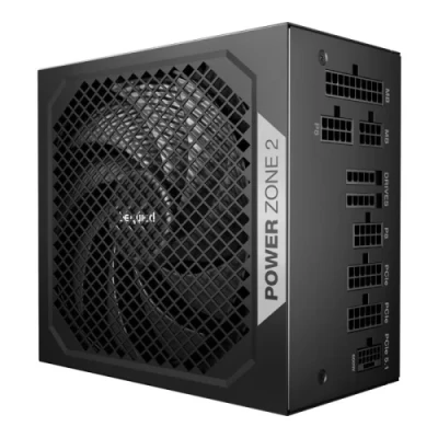 Блок живлення 1000 Вт, be quiet! Power Zone 2, Black, модульний, 80+ Platinum, Active PFC, 14 см "zero-PWM", 1xMolex / 7xSATA / 1x16-pin / 3x6+2-pin / 2x4+4-pin / 1x20+4-pin, захист OCP/OVP/OPP/OTP/SCP/UVP/SIP, ATX 3.1 (BP008EU)
