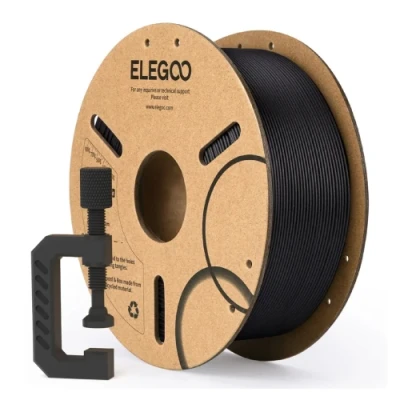 Пластик для 3D друку Elegoo, PLA-CF, Black, 1.75 мм, 1 кг, з вуглецевим волокном (50.203.0464)