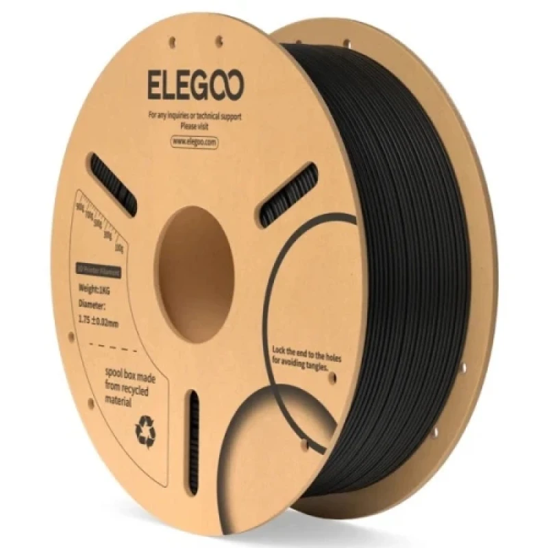 Пластик для 3D друку Elegoo, PLA, Black, 1.75 мм, 1 кг (50.203.0038)