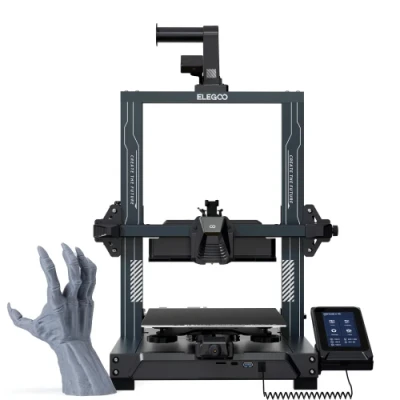 Принтер 3D Elegoo Neptune 4 Pro, Black, FDM, робоча область - 225x225x265 мм, відкритий корпус, для PLA/TPU/PETG/ABS/ASA/Nylon, нитки 1.75 мм, 4.3" сенсорний екран, USB / Lan (50.201.013300)