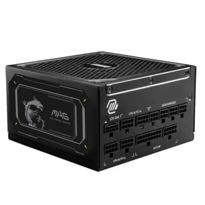 Блок живлення 1000 Вт, MSI MAG A1000GL PCIE5 II, Black, модульний, 80+ Gold, Active PFC, 13.5 см FDB, 4xMolex / 12xSATA / 1x16-pin (600 Вт) / 4x6+2-pin / 2x4+4-pin / 1x20+4-pin, захист OCP/OVP/OPP/OTP/SCP/UVP, ATX 3.1