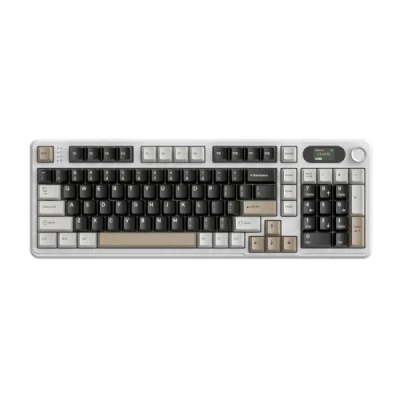 Клавіатура бездротова Attack Shark X98, White, Bluetooth/2.4GHz/Type-C, механічна (перемикачі Linear Strawberry), RGB підсвічування, 102 кнопки, 4000 mAh, радіус дії до 10 м, кабель 1.5 м, EN/UA (AS-6972792470603-CW-UA)