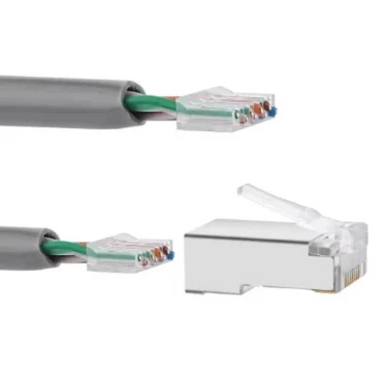 Конектор RJ45, STP, 100 шт, Clear, Cat.6, Kingda (KD-PG8003-C6/100)