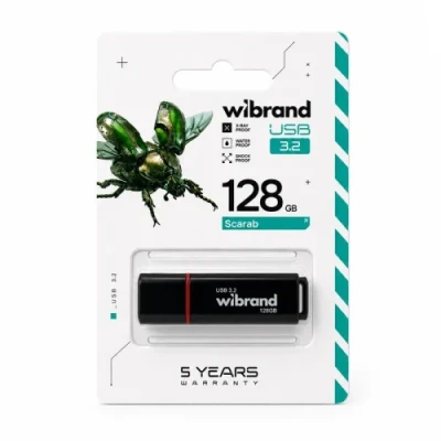Флеш накопичувач USB 128Gb Wibrand Scarab, Black, USB 3.2 Gen 1 (WI3.2/SC128P11B) Флеш накопичувач USB 128Gb Wibrand Scarab, Black, USB 3.2 Gen 1 (WI3.2/SC128P11B)