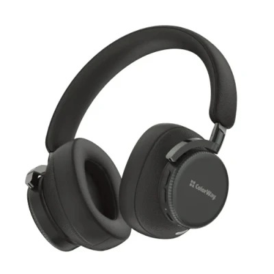 Навушники бездротові ColorWay "PRIME", Black, Bluetooth 6.0 / 3.5 мм, мікрофон, динаміки 40 мм, акумулятор 400 mAh, Type-C (CW-HBT01BK)