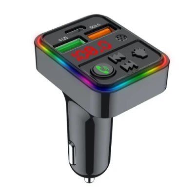 FM-модулятор Havit HV-FM821BT, Black, від прикурювача, Bluetooth 5.3 + EDR, 2xUSB (3.1A / 1A),  USB / AUX / FM передавач (87.5-108МГц)