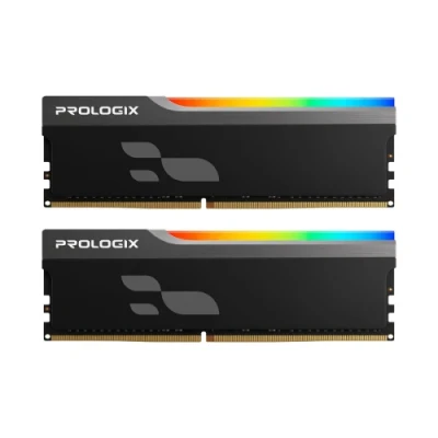 Пам'ять 16Gb x 2 (32Gb Kit) DDR5, 5600 MHz, Prologix Onyx RGB, Black, 38-44-44-90, 1.35V, з радіатором (PRO32GB5600YBR5K)