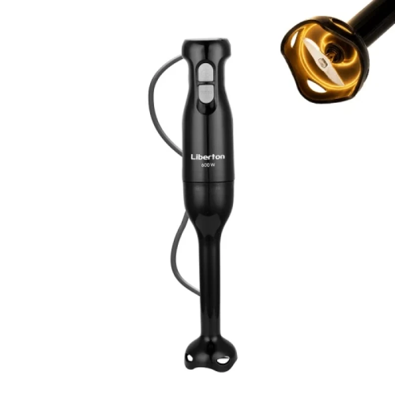 Блендер Liberton LHB-0317, Black, 600W, занурювальний, турборежим, 2 швидкості, турборежим