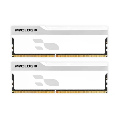 Пам'ять 16Gb x 2 (32Gb Kit) DDR5, 5600 MHz, Prologix Onyx, White, 38-44-44-90, 1.35V, з радіатором (PRO32GB5600YW5K)