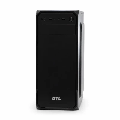Корпус GTL T1638E1-U2 Black, БЖ 400W, Midi Tower, ATX / MicroATX / Mini ITX, 2xUSB 2.0, CPU - 150мм/VGA - 300мм, 1x80мм PWM, 365x176x410 мм, 0.4 мм, 2.4 кг