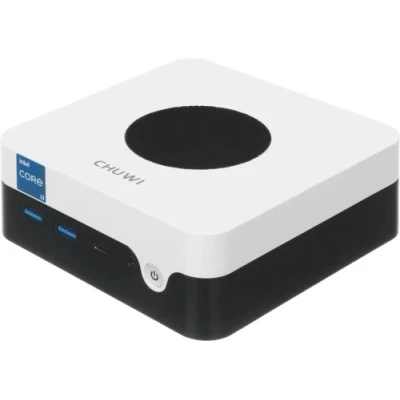 Неттоп Chuwi LarkBox X, White/Black, Core i3-1220P (10x1.5-4.4 ГГц), 8Gb DDR4 (1/2), 256Gb SSD NVMe, Graphics, WiFi 6, Bluetooth 5.2, 2xGLan, 1xType-C / 4xUSB 3.2, HDMI/DP, Windows 11 Pro, кріплення VESA у комплекті (CWI556)