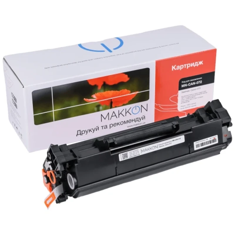 Картридж Canon 072, Black, MF284/MF286/MF287/MF289, LBP171/LBP172, 1400 стор, Makkon (MN-CAN-072)