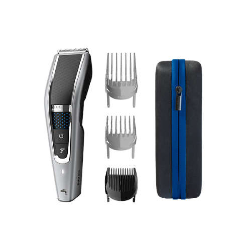 Машинка для підстригання Philips HC5650/15, Silver, живлення акумулятор/мережа, 3 насадки, 28 установок довжини, щіточка для чищення, футляр