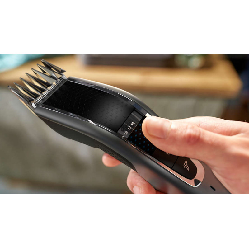 Машинка для підстригання Philips HC5650/15, Silver, живлення акумулятор/мережа, 3 насадки, 28 установок довжини, щіточка для чищення, футляр