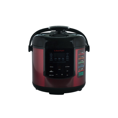 Мультиварка-скороварка Liberton LPC-6123, Black/Red, 1000W, електронне управління, чаша 6 л, дисплей, програм 23, антипригарне покриття, таймер відстрочки, автопідігрів