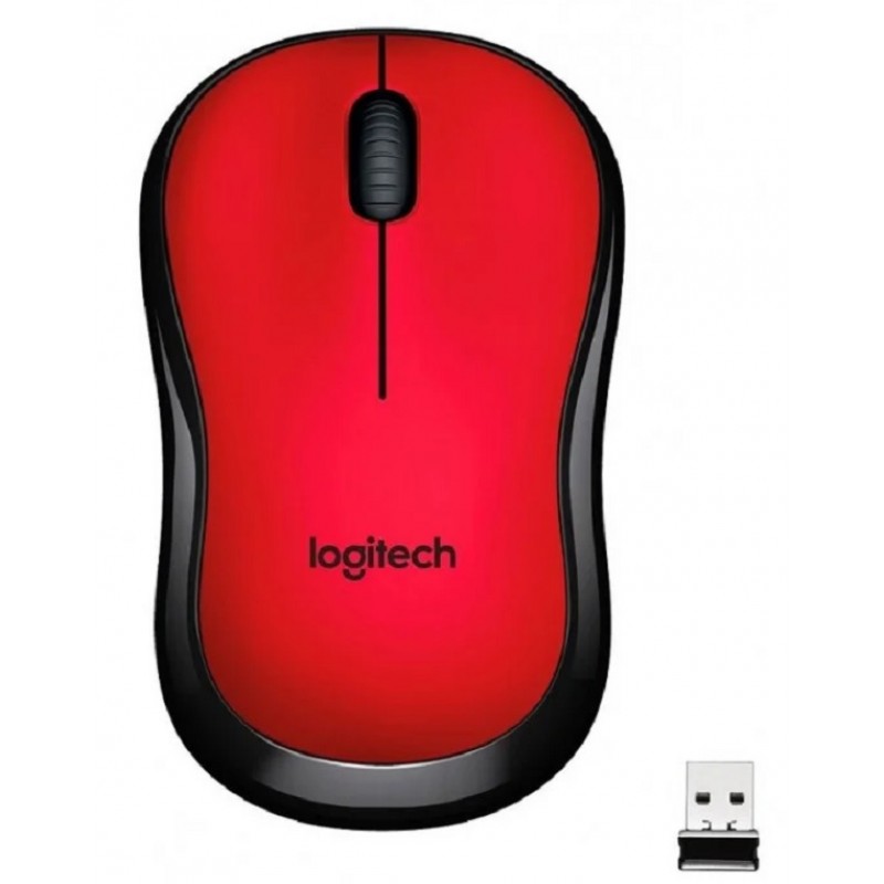 Миша Logitech M220 Silent, Red/Black, USB, бездротова, оптична, 1000 dpi, 3 кнопки, 1xAA (910-004880)