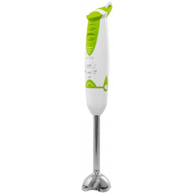 Блендер Mirta BHM-350GC, White/Green, 500W, 2швидкості, турбо-режим, насадки: вінчик, подрібнювач 0,4л, в комплекті мірний стакан з кришкою: 0,6л