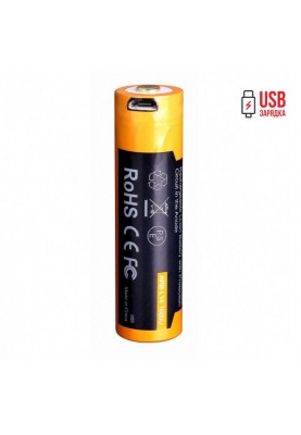 Акумулятор 14500 , 1600 мАч, Fenix, 1 шт, Li-ion, 1.5V, micro USB, Yellow (ARB-L14-1600U)