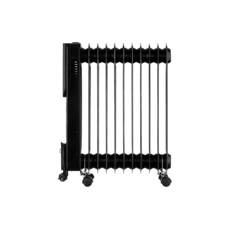 Обігрівач масляний Ardesto OFH-E11X2, Black, 2500W, підлоговий, 11 секцій, рекомендована площа обігріву 25 м², електронне управління, захист від перегріву, датчик перекидання, пульт дистанційного керування, LED-дисплей