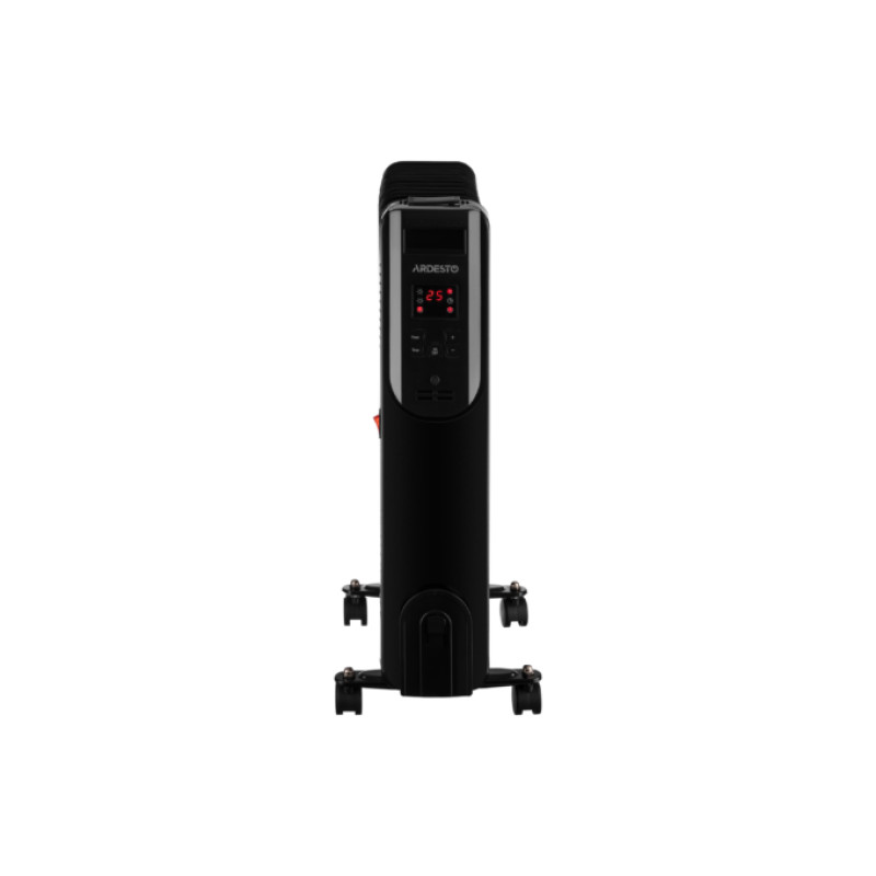 Обігрівач масляний Ardesto OFH-E11X2, Black, 2500W, підлоговий, 11 секцій, рекомендована площа обігріву 25 м², електронне управління, захист від перегріву, датчик перекидання, пульт дистанційного керування, LED-дисплей
